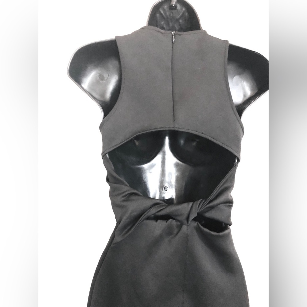 Zara black scuba fit twisted back cutout front slit sleeveless dress size XS new - Picture 7 of 16